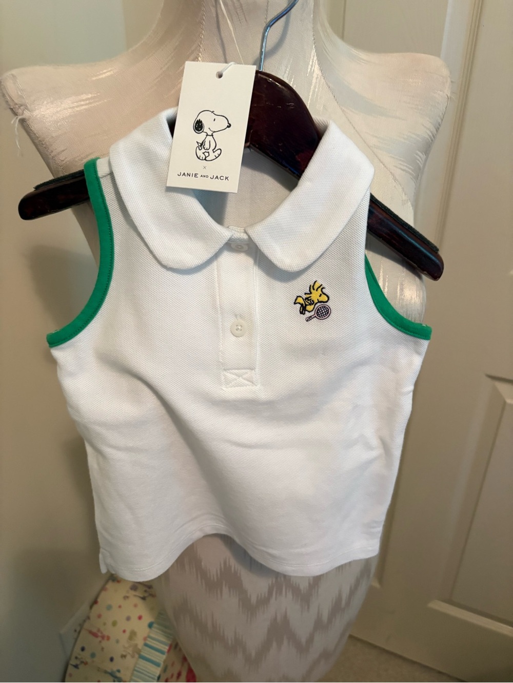 Janie and Jack NWT size 3 top white/green $36